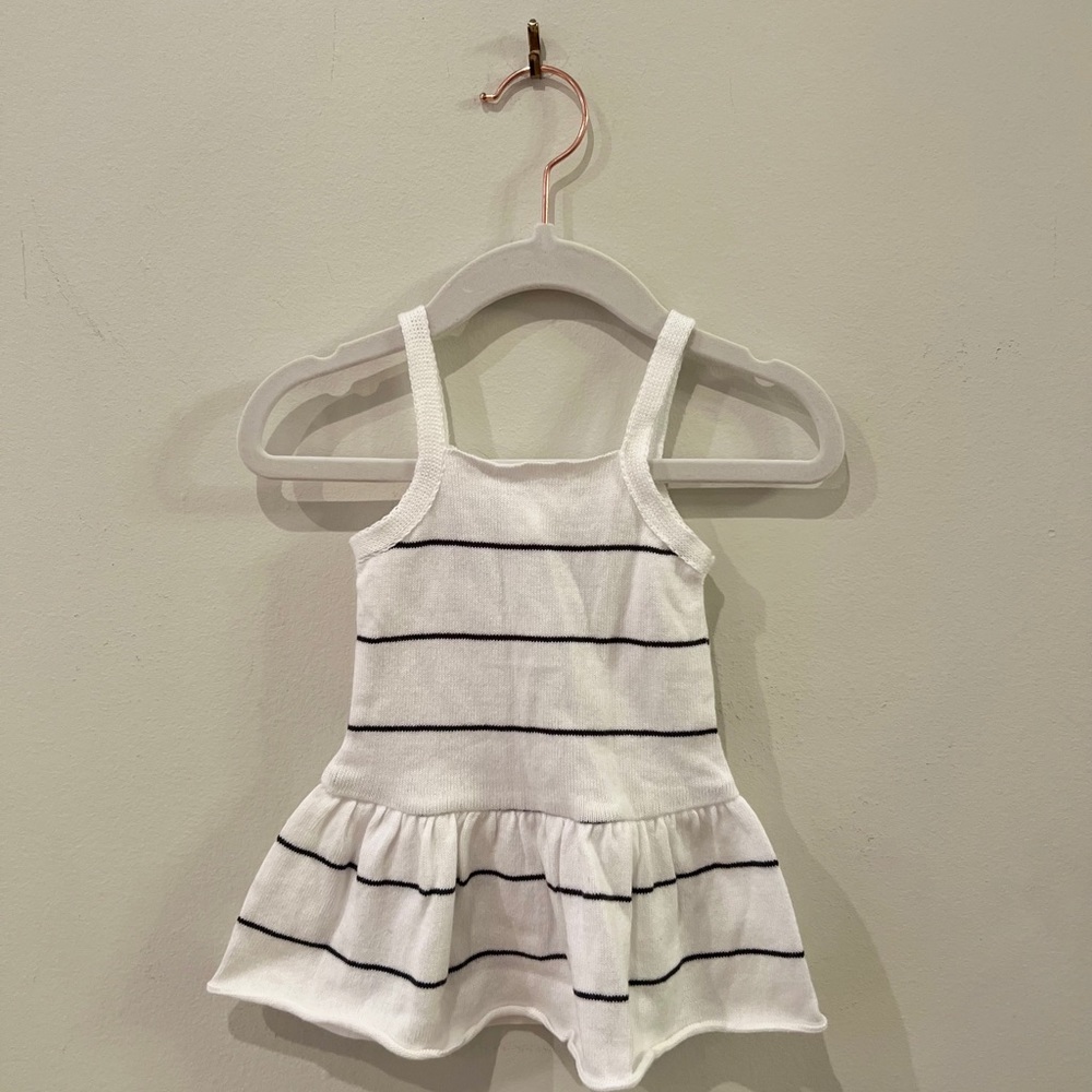 Pequeño Tocón White Striped Dress 6 months